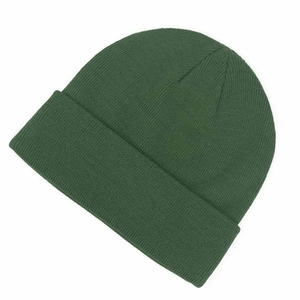 Gorro de Punto Verde Unisex, Gorro de Invierno de Color Sólido con Diseño de Borde Plegado para Adultos, Circunferencia de Cabeza de 56-58 cm, Estilo Casual - Product Image 6