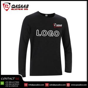 Dernier modèle T-shirts à manches longues en coton et polyester à ourlet rond respirant pour le sport et le fitness pour hommes - Product Image 4