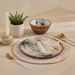 Bol en bois de qualité supérieure avec ustensiles de cuisine faits à la main pour les tables à manger, les restaurants et les fêtes de mariage à prix d'exportation - Product Image 5