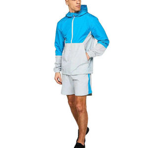 100% Nylon Casual Thermal Zip up Two Piece Short Sets OEM Service New Arrival Lightweight Windbreaker <b>Jacket</b> Shorts French Terry - Product Image 4