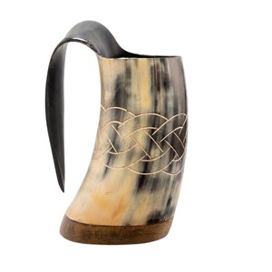 Drinking Horn Mug Eco-Friendly Authentic Ox Horn Tankard Food-Safe Custom Logo <b>Beer</b> Mug for Wholesale Bar Accessory - Product Image 2
