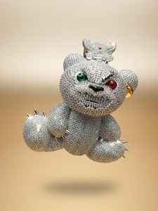 Colgante de Oso Teddy Iced Out Personalizado, Aterrador y Enojado, Joyería Hip Hop, Colgante de Plata 925, Símbolo de Amor y Cuidado, Regalo de Joyería Hip Hop - Product Image 4