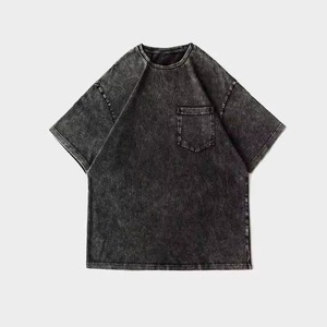 เสื้อยืดผู้ชายไซส์ใหญ่ ลายมัดย้อม ผ้าฝ้าย แขนสั้น คอกลม ทรงปกติ สีพื้น เสื้อเจอร์ซีย์ถักลำลอง - Product Image 2