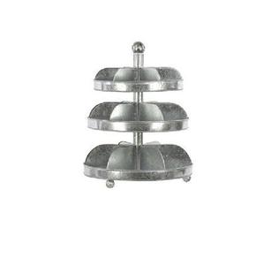 Soporte para pasteles de dos niveles de hierro galvanizado de calidad de exportación al por mayor con bordes acanalados, bandeja de metal vintage para eventos a bajo precio - Product Image 5