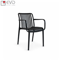 Chaise empilable moderne en plastique pour environnements professionnels intérieurs/extérieurs, écoles, parcs – Durable, écologique, surface facile à nettoyer