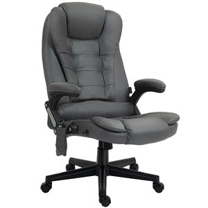 Sedia da Ufficio Ergonomica Grigio Scuro con Massaggio a 6 Punti, Schienale Alto Reclinabile con Base in Alluminio Riscaldata per Home Office - Product Image 1
