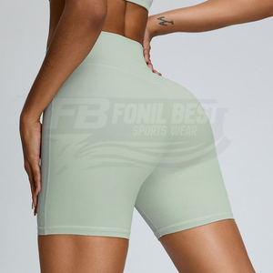 Pantalones de Yoga de Cintura Alta para Mujer, Elásticos, de Secado Rápido, Transpirables, con Elasticidad en Cuatro Direcciones, Spandex/Nailon, Sólidos, para Gimnasio y Deportes, 220g, Venta al Por Mayor - Product Image 3