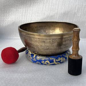 Cuenco tibetano de bronce original hecho a mano de alta calidad, personalizado, de aleación metálica, para meditación, sonido y terapia, martillado a mano. - Product Image 3