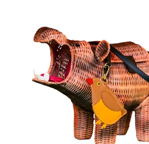 Panier de rangement en rotin en forme d'hippopotame, organisateur en osier, boîte à jouets décorative au design animal, en fibre végétale, type tridimensionnel - Product Image 4