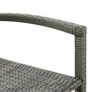 Ensemble de 4 tabourets de bar en rotin PE gris moyen et en acier thermolaqué - Product Image 6