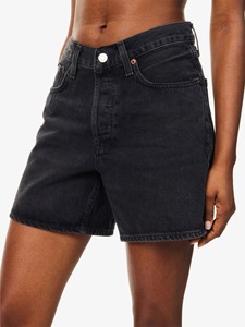 Shorts Bermuda de Mezclilla Azul Oscuro de Cintura Alta para Hombre, Casuales, de Algodón Tejido, Cintura Elástica, Bolsillos, Estampado Digital, Secado Rápido, 180g - Product Image 3