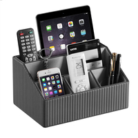 Organisateur de bureau multifonction en cuir MAVOBO à 5 compartiments avec dimensions de 26x18x13,5 cm pour un rangement de bureau moderne