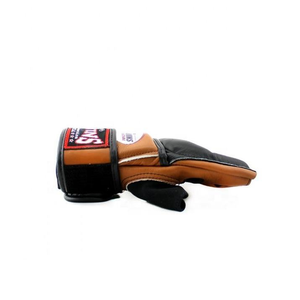 Gants de MMA en cuir unisexes personnalisables de qualité supérieure, demi-doigts, fermeture auto-agrippante, arts martiaux, adultes, grappling professionnel - Product Image 4