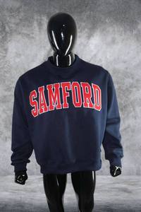 Samford Unisex Crew Neck <b>Sweatshirt</b> <b>Navy</b> Red Letter Print 100% Cotton Knitted Winter Wear 2 Pcs Oversized - Product Image 2