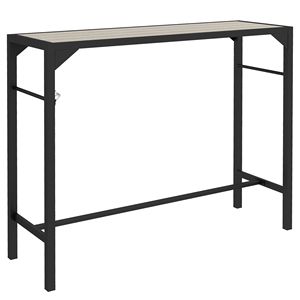 Tavolo da Bar per Eventi Sociali con Piano in Plastica Effetto Legno 120x38x99 cm e Apribottiglie Integrato per Ospedali - Product Image 1