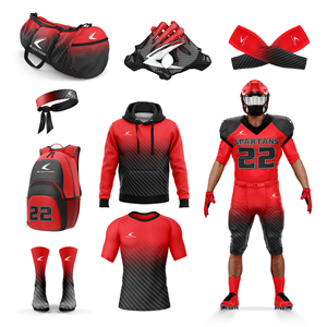 ชุดยูนิฟอร์มอเมริกันฟุตบอลแบบสั่งทำพิเศษสำหรับผู้ใหญ่ น้ำหนัก 320 กรัม ผลิตจากผ้าสแปนเด็กซ์และโพลีเอสเตอร์ ระบายเหงื่อได้เร็ว - Product Image 3