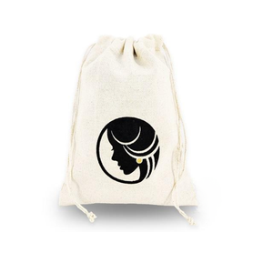 Custom Logo Drawstring Canvas Shopping <b>Bag</b> Reusable Eco Friendly Cotton Tote Promotional <b>Gift</b> Carry Durable Lightweight <b>Medium</b> - Product Image 2