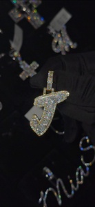 จี้ตัวอักษร VVS มอยส์ซาไนต์แบบ Iced Out เงินแท้ 925 ชุบทอง ประดับอักษรย่อตามสั่ง เครื่องประดับฮิปฮอปสุดหรู รับรองโดย EGL - Product Image 4