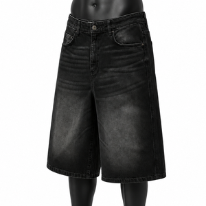 Premium Quality Custom Denim Jorts Men's Loose Fit Streetwear Jean Shorts Supplier - Product Image 3