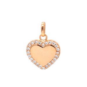 Colgante de plata de ley 925 chapado en oro rosa con corazón de CZ para mujer, joyería chapada en oro - Product Image 3