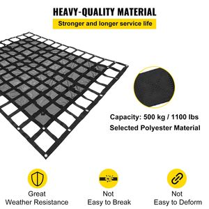Rete da carico resistente 2,4 m x 2,05 m con maglia per pianale di pickup, accessori per il controllo del carico con fibbie a camma e ganci a S incrociati - Product Image 3