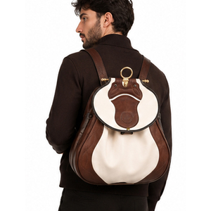 Custom Made Leather Falconry Bag Luggage Gold Hardware Brown And Cream Color Luxury Design Durable Outdoor Use Falconry Bag - Product Image 2
