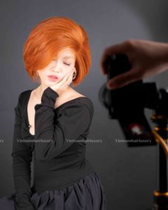 Venta al por mayor de 30 pulgadas de pelo Remy vietnamita mujeres negro transparente HD frontal sin pegamento 200% densidad capa corta cutícula alineada - Product Image 1