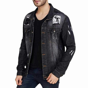 Chaqueta vaquera de color sólido de alto impacto para hombre, talla grande, transpirable, con botones, tejida, de ajuste muy cómodo. - Product Image 2