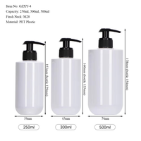 Emballages personnalisés en plastique PET rond givré avec pompe pour lotion, shampoing, gel douche, savon pour les mains et produits de soin de la peau, 250 ml, 300 ml, 500 ml