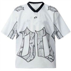 Y2K Streetwear Snake Pattern American Football Jersey <b>Men</b>’s Oversized V Neck Sports Shirt Premium Polyester Fashion Teamwear OEM - Product Image 3