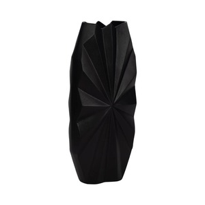 Vase de table moderne en métal noir Dune Bloom, design minimaliste, 10x8x3 pouces, pour eau, décoration de mariage - Product Image 3