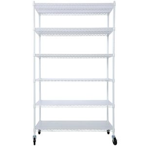 6000lbs Capacity 6-Tier NSF Metal <b>Wire</b> Shelving Unit Heavy Duty Storage <b>Rack</b> Adjustable <b>Rack</b> Wheels <b>Shelf</b> Liners 6000lbs - Product Image 1