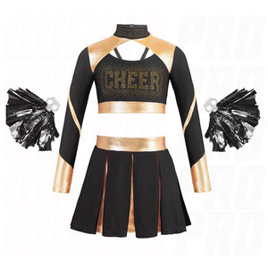 Prix raisonnable, meilleure qualité, uniforme personnalisé pour équipe de cheerleading avec logo brodé ou imprimé, 100% polyester, durable et respirant - Product Image 1