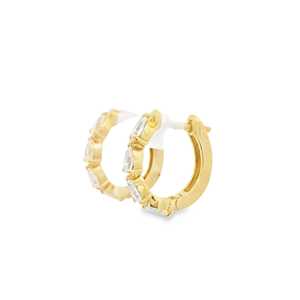 Pear Cut Lab Grown Diamond <b>Hoop</b> <b>Earrings</b> 14K 18K <b>Solid</b> Gold Bridal Wedding Modern Luxury Minimalist Elegant Huggies Fine Jewelry - Product Image 1