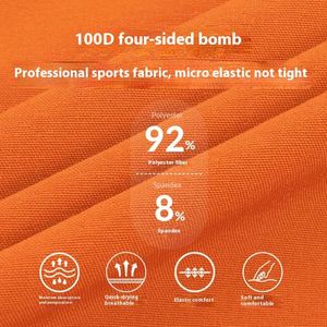 <b>Men's</b> Orange Board <b>Shorts</b> Mid Waist Elastic Quick Dry Solid Color Casual <b>Bermuda</b> <b>Shorts</b> - Product Image 5