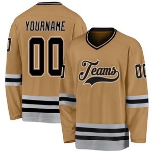 Maillot de hockey sur glace pour équipes, rouge, jaune, blanc, col en V, manches longues, coupe régulière pour homme adulte, impression sublimée, évacuation de l'humidité - Product Image 5