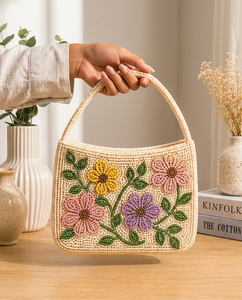 Magnifique sac à bandoulière artisanal perlé, couleur unie, design durable, idéal pour les voyages et les tendances de la mode moderne - Product Image 3