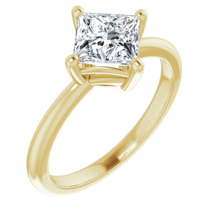 Elegante Anillo de Compromiso/Aniversario para Mujer con Diamante Cultivado en Laboratorio, Corte Princesa, Engastado en Oro Rosa de 14K - Product Image 2
