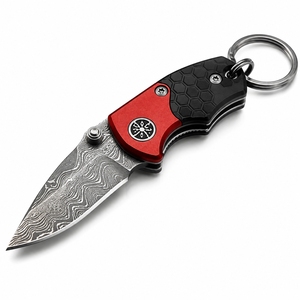 Navaja de Damasco Hecha a Mano, Cuchillo Plegable de Bolsillo de Alta Calidad, Herramienta Utilitaria Ligera y Portátil, Regalo Coleccionable - Product Image 1