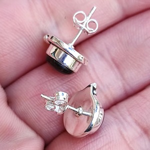 Navya Craft Women's 925 Sterling Silver Labradorite Stud <b>Earrings</b> 14K Gold Rose Gold Drop Diamond Bezel Setting <b>Hook</b> Shape - Product Image 5