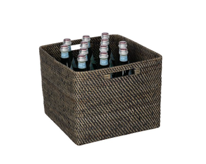 Artex HaiNam <b>Square</b> Natural Rattan Storage <b>Basket</b> With Handles Rustic Multi-Purpose Organizer - Product Image 3
