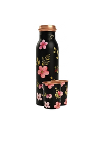 ขวดทองแดงลายดอกไม้เคลือบสีดำ ราคาขายส่ง สำหรับใช้ในโรงเรียนและสำนักงาน - Product Image 1