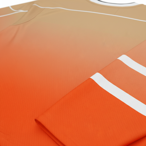 เสื้อฮอกกี้น้ำแข็งคุณภาพสูง สีเบจ สีส้ม สีดำ แบบกำหนดเองสำหรับทีม OEM เสื้อฮอกกี้น้ำแข็งแบบซับลิเมชั่น - Product Image 5