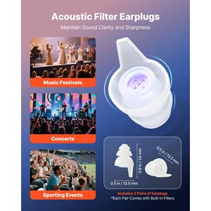 2 Paia di Tappi per Orecchie Riutilizzabili per Concerti, Alta Fedeltà SNR 27 DB, Riduzione del Rumore, Protezione Uditiva Flessibile in Silicone per Musicisti - Product Image 3