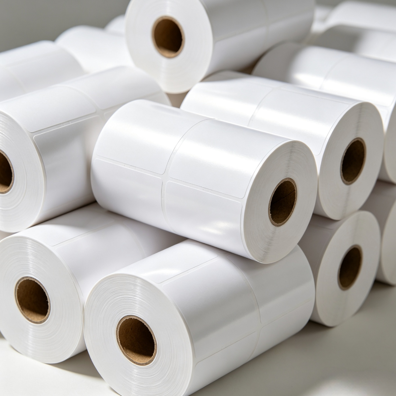 Waterproof Self-Adhesive Thermal Label Rolls, Thick Thermal Barcode Stickers for Shipping Logistics Supermarket Retail