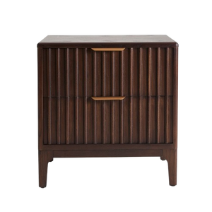 Miereta Accent Nightstand Made of Mahogany Wood <b>with</b> Two <b>Drawers</b> Modern Design Apartment-Friendly Bedroom Furniture - Product Image 4