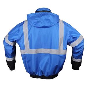 Veste de sécurité hivernale bleue haute visibilité, veste de travail réfléchissante pour travaux routiers, imperméable, uniforme de travail haute visibilité, logo personnalisé OEM - Product Image 3