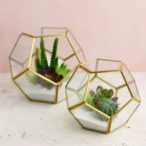 Terrarium en métal et verre pour plantes d'intérieur, élégant et exclusif, décoration de la maison - Product Image 1