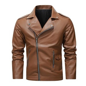 <b>Men's</b> Leather <b>Jacket</b> Stylish Simulation Korean Version Cross-Border Spring Summer Autumn Seasonal Fashionable - Product Image 3