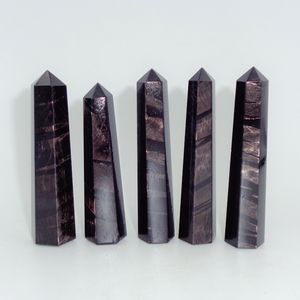 Punta de Cristal de Jaspe Hipersteno Natural, Rayada, Pulida a Mano, Torre de Piedra Preciosa Oscura para Meditación, Reiki, Sanación Energética de Chakras, EE. UU. - Product Image 3